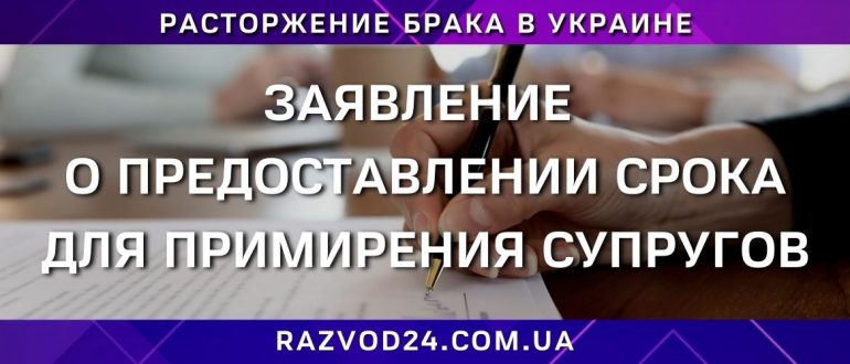 Заявление о предоставлении срока для примирения супругов