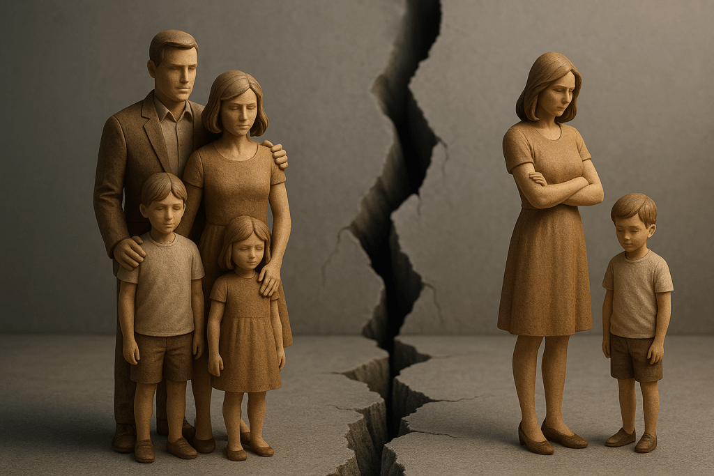 Сім’я до та після розлучення — чоловік, дружина, діти та тріщина між ними