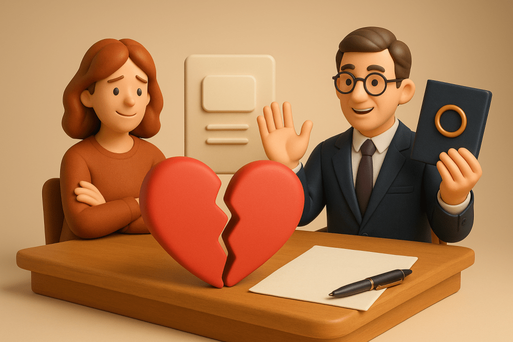 Адвокат консультує жінку щодо розлучення без свідоцтва про шлюб