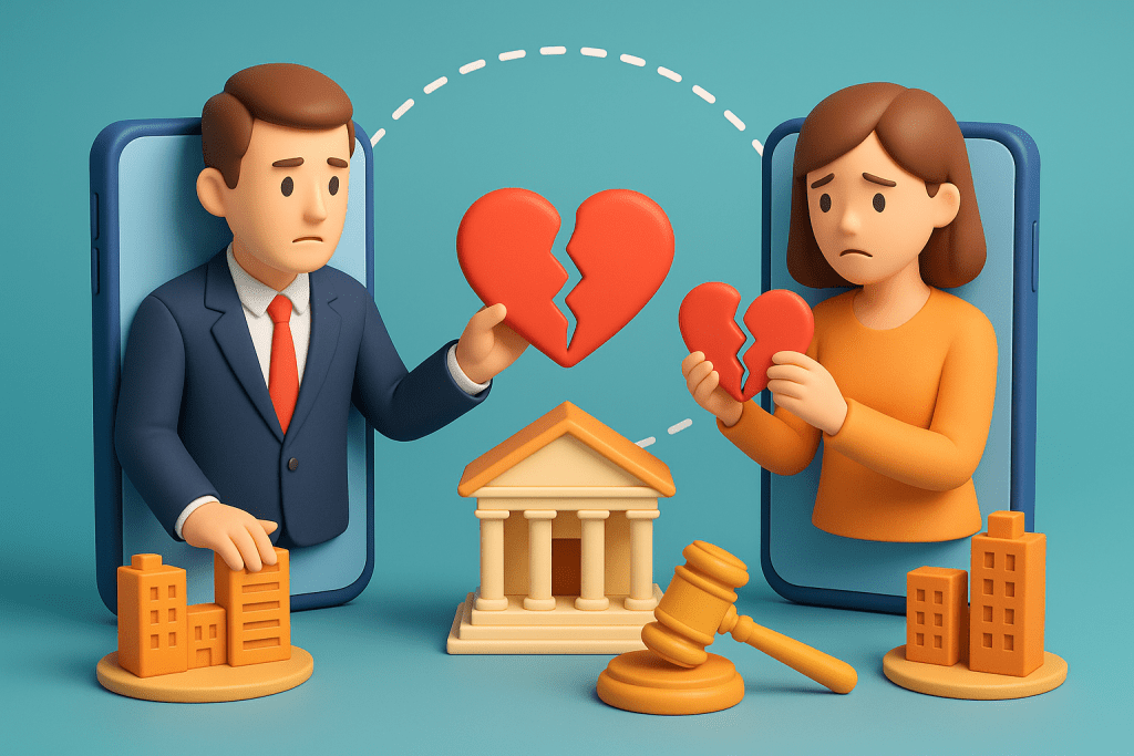 Розлучення подружжя в різних містах онлайн через суд або адвоката