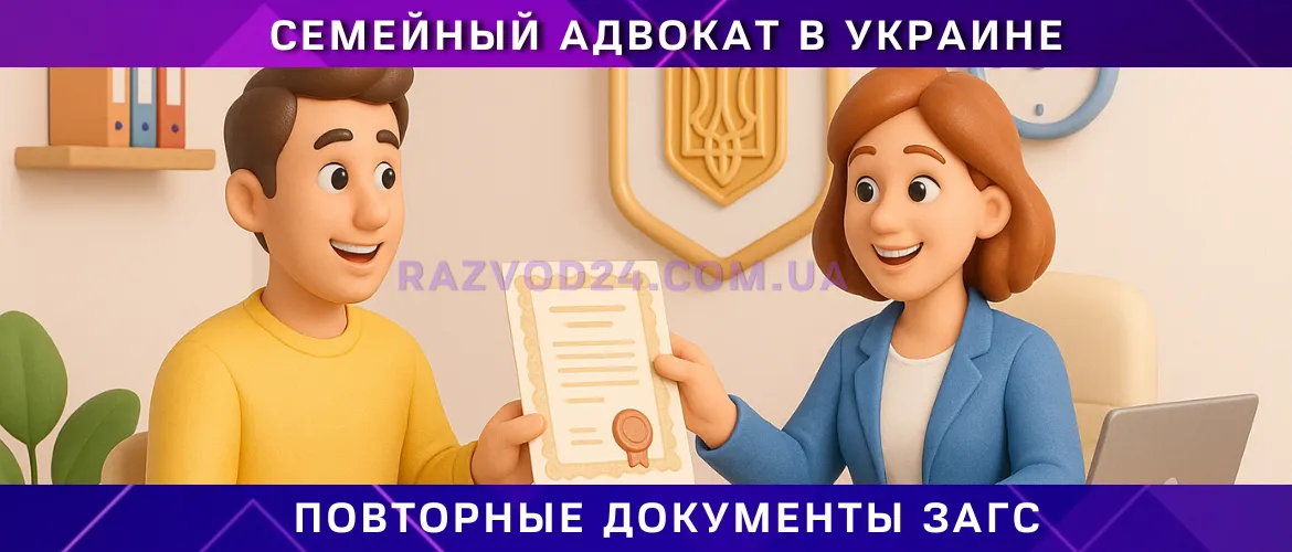 получение повторных документов ЗАГС через адвоката