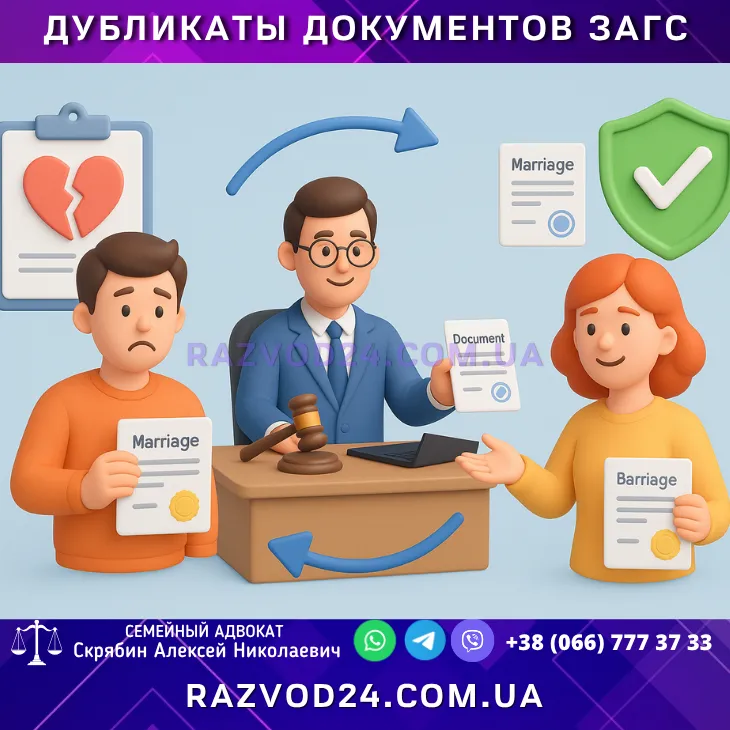 пполучение повторных документов ЗАГС через адвоката