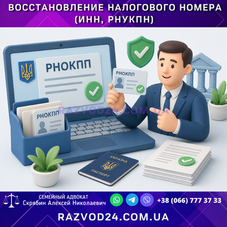 Восстановление налогового номера (ИНН, РНУКПН) Восстановление налогового номера ИНН и РНУКПН в Украине